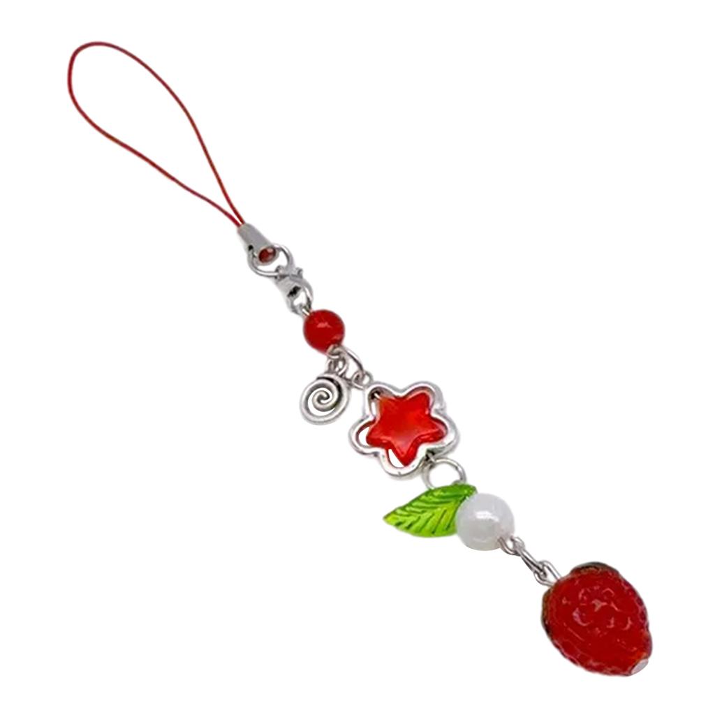 Lovely Strawberry Keychain Strawberry Phone Pendant Unique Bag Charm Sweet Phone Chain Perfect Gift for Fashion Lover