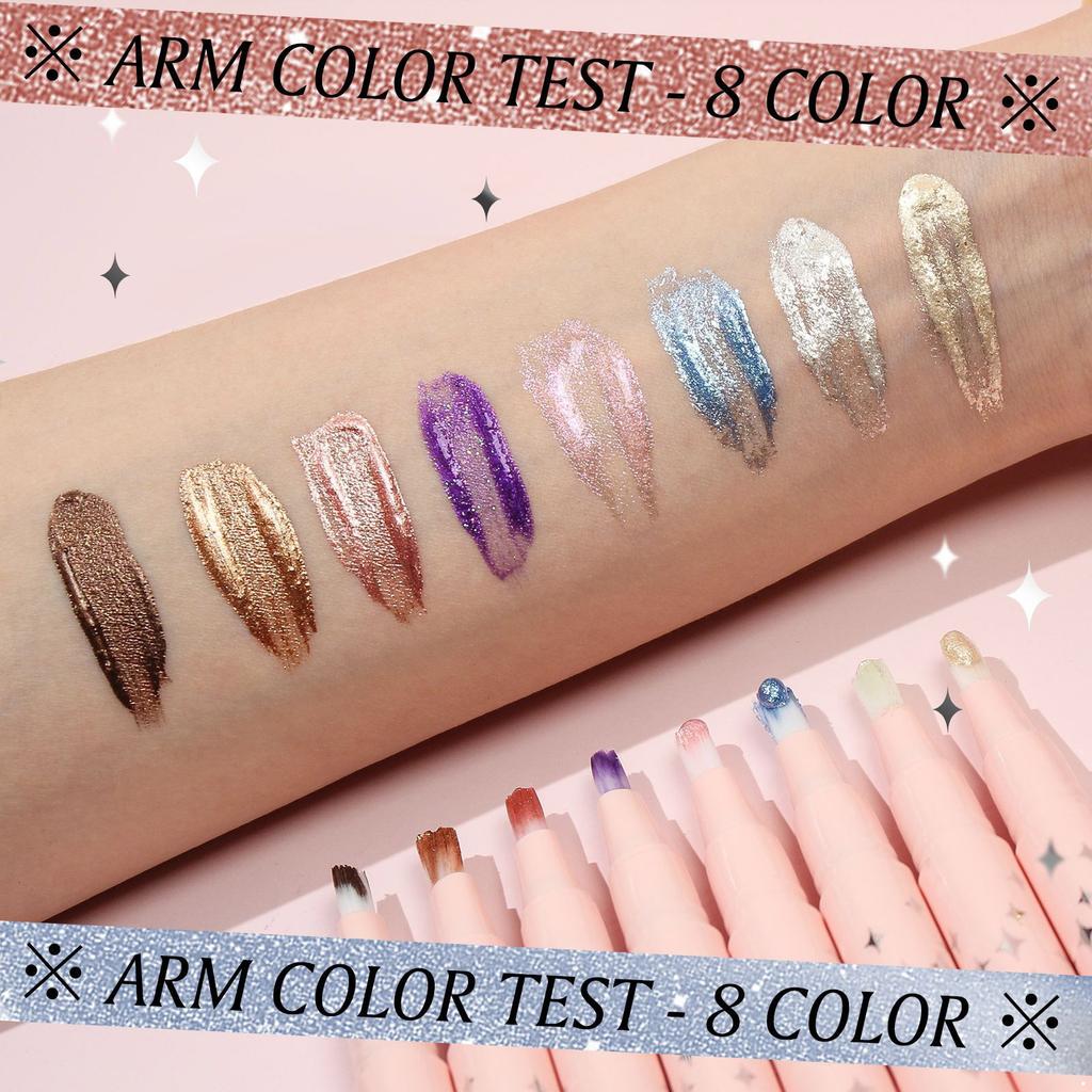 1Pc 1.8ML Long Lasting Liquid Eyeshadow Quick Dry Formula Waterproof Sweat Proof Shimmery Pearlescent Finish Makeup for Effortless Glam