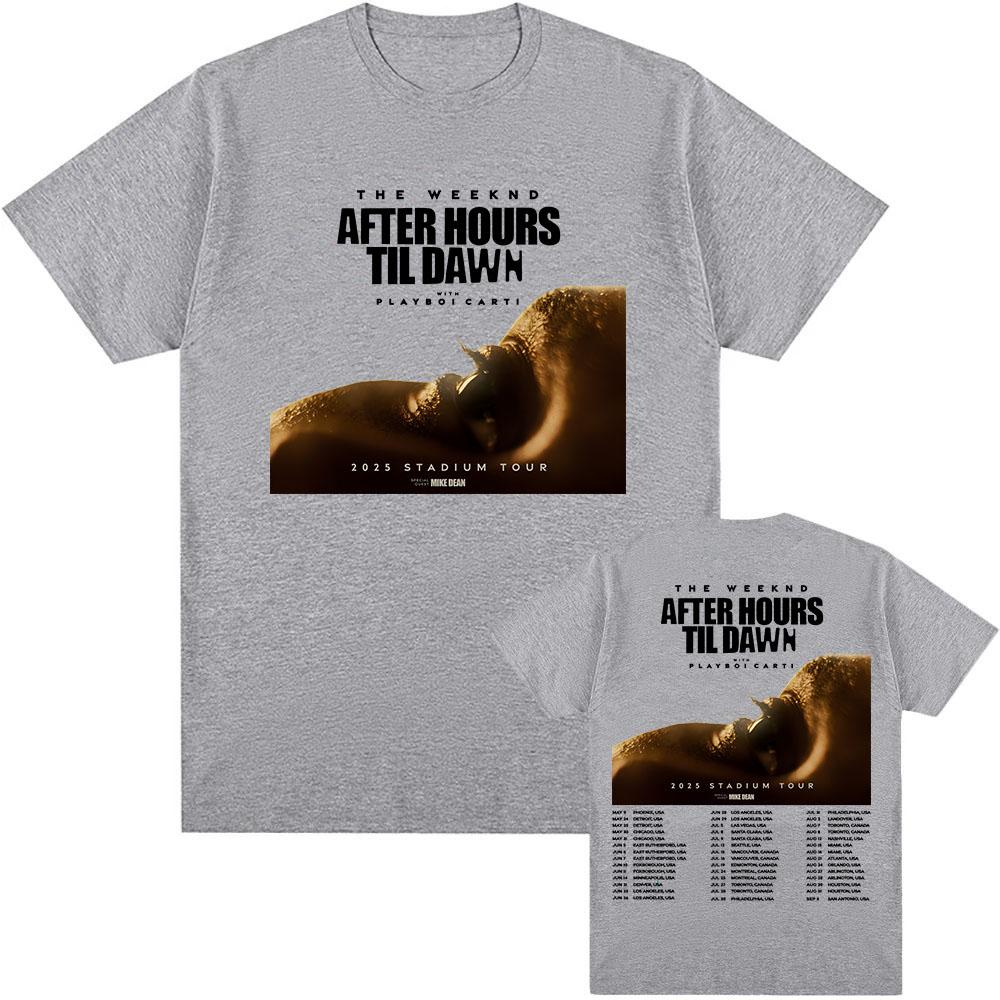 The Weekend After Hours Til Dawn Tour 2025 Printing Tshirt Short Sleeve Round Neck T-shirt Hip Hop New Fashion Graphic Tee-shirt