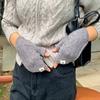 DX Winter Shell Half Knitted Gloves Female Cute Winter Dew Finger Half Finger Gloves Student Wool Warm Gloves Wholesale