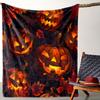Spooky Halloween Pumpkin Pattern Flannel Throw Blanket Soft Warm Bed Sofa Cover,Decorative Cozy Fleece Plush Rug for Autumn Home Living Decor