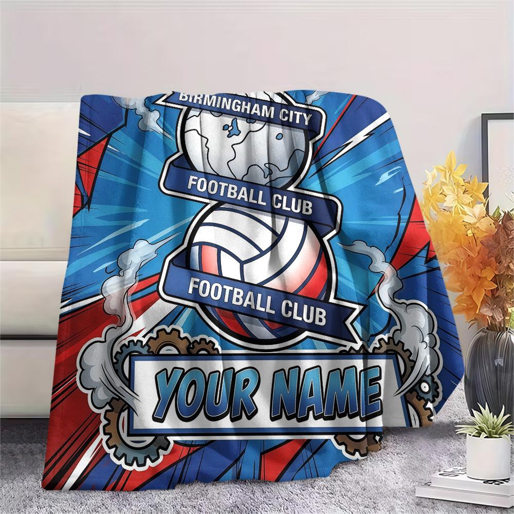Custom Name Birmingham City2 Flannel Blanket, High quality Comfortable for All Seasons, Home Decor, Warmth and Comfort