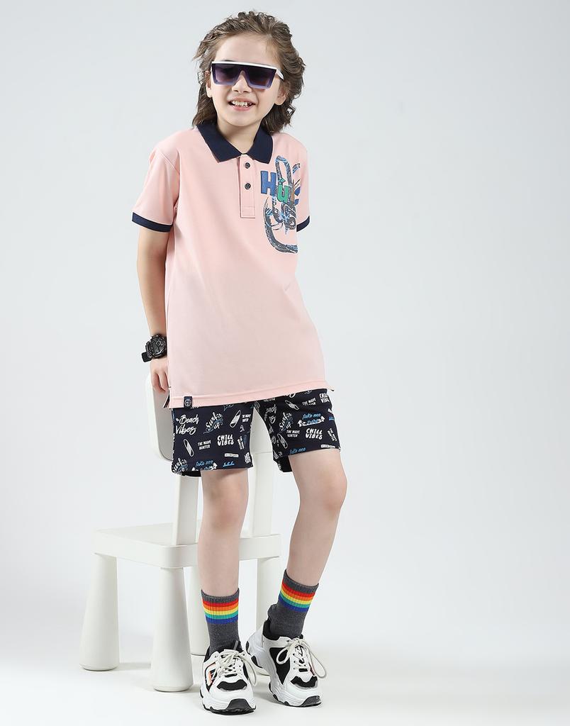 Monte Carlo Boys Printed Collar Neck Tshirt