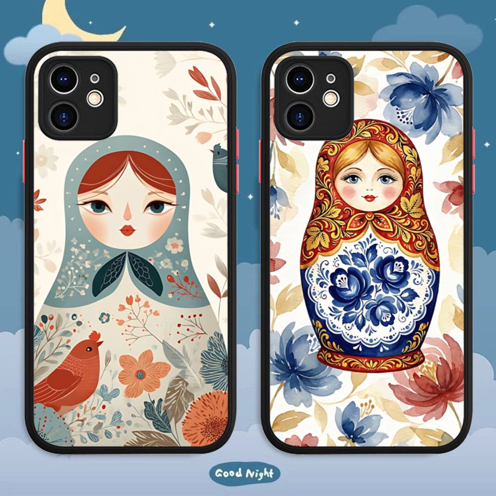 Classic Matryoshka Doll Phone Case For IPhone 16 15 14 11 12 13 Pro Max Plus 12 XS Max Back Cover Matte Case