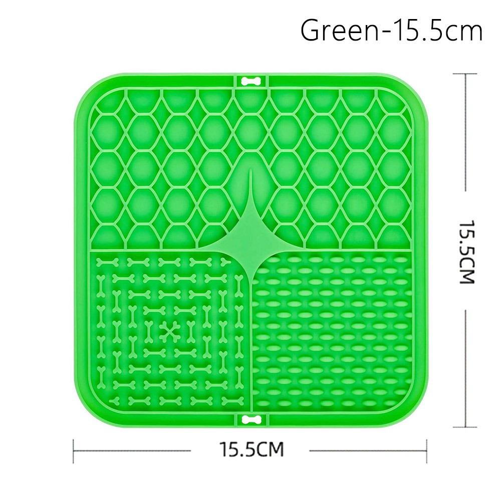 

1Pcs with Suction Cup Slow Food Bowl Silicone Food Plate Durable Pet Licking Pad for Dog Cat 15.5cm Green