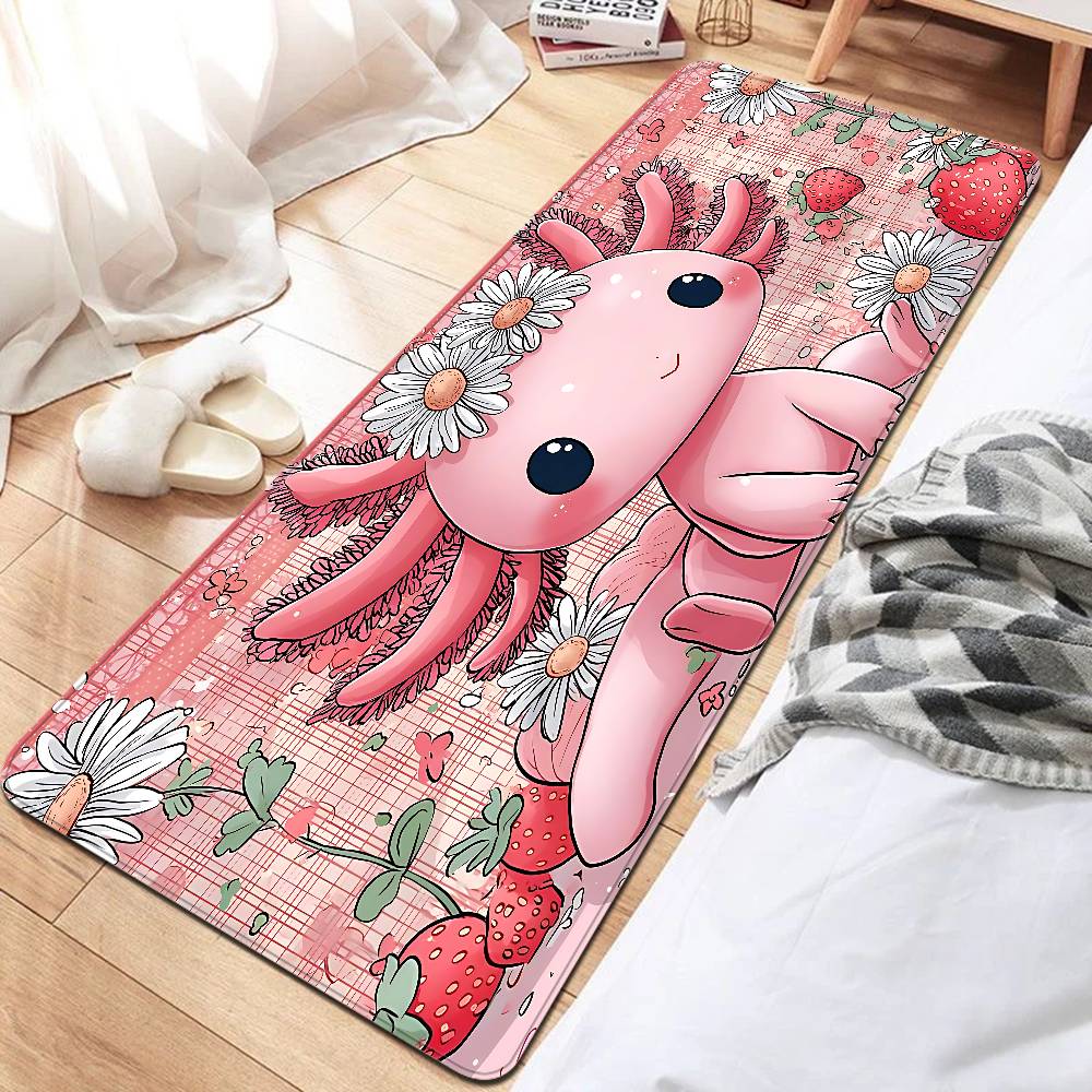 

Cute Axolotl Printed Kitchen Mat Nordic Style Bedroom Living Room Doormat Home Balcony Anti-Slip Welcome Rug 40x60cm