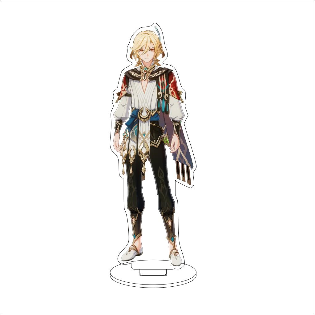 16CM Anime Genshin Impact Cosplay Acrylic Stand Ornaments Aether/Lumine/Paimon/Asmoday/Ronova  Figure Stand Halloween Gift