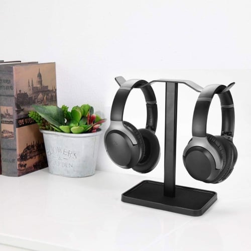 Neetto HS908 Dual Headphone Stand (Desktop), Aluminum Alloy & Metal Construction, Gaming Headset Hanger for Sennheiser, Sony, Audio-Technica, Bose, Be
