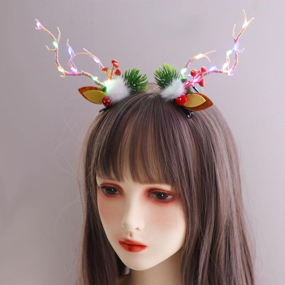 Led Light Tree Women Hair Clip Korean Style Hair Clip Hair Accessories Christmas Antlers Hairpin