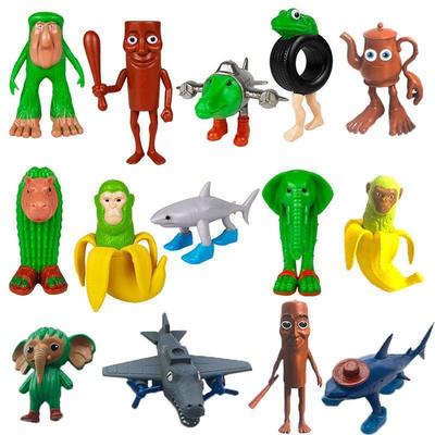 Anime Italian Brainrot Tung Sahur Figure Toy Tralalero Tralala Bombardino Crocodilo Shimpanzini Bananini Model Decor Doll Gift