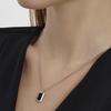 Volume Square Silver (W) Onyx Necklace HL5N61518W9500