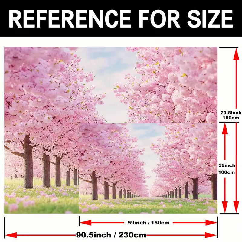 2D Cherry Blossom Tree Tunnel Backdrop Romantic Photo Background