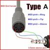 Аудіоадаптер 3,5 мм штекер на MIDI 5-контактний гніздо Конвертер DIN 5-контактний гніздо на TRS 3,5 мм штекер Звуковий з'єднувальний кабель Подовжувач