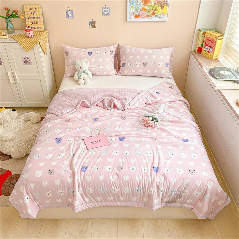 Cotton Summer Quilt Home Sofa Thin Air Conditioning Throw Blanket Soft Office Nap Blanket Bedroom Nap Home Decoration Bed Cover