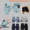USB Electric Heated Gloves Adjustable Temperature Fingerless Hands Warmer Touchscreen Electric Thermal Gloves Warm Winter Warmer