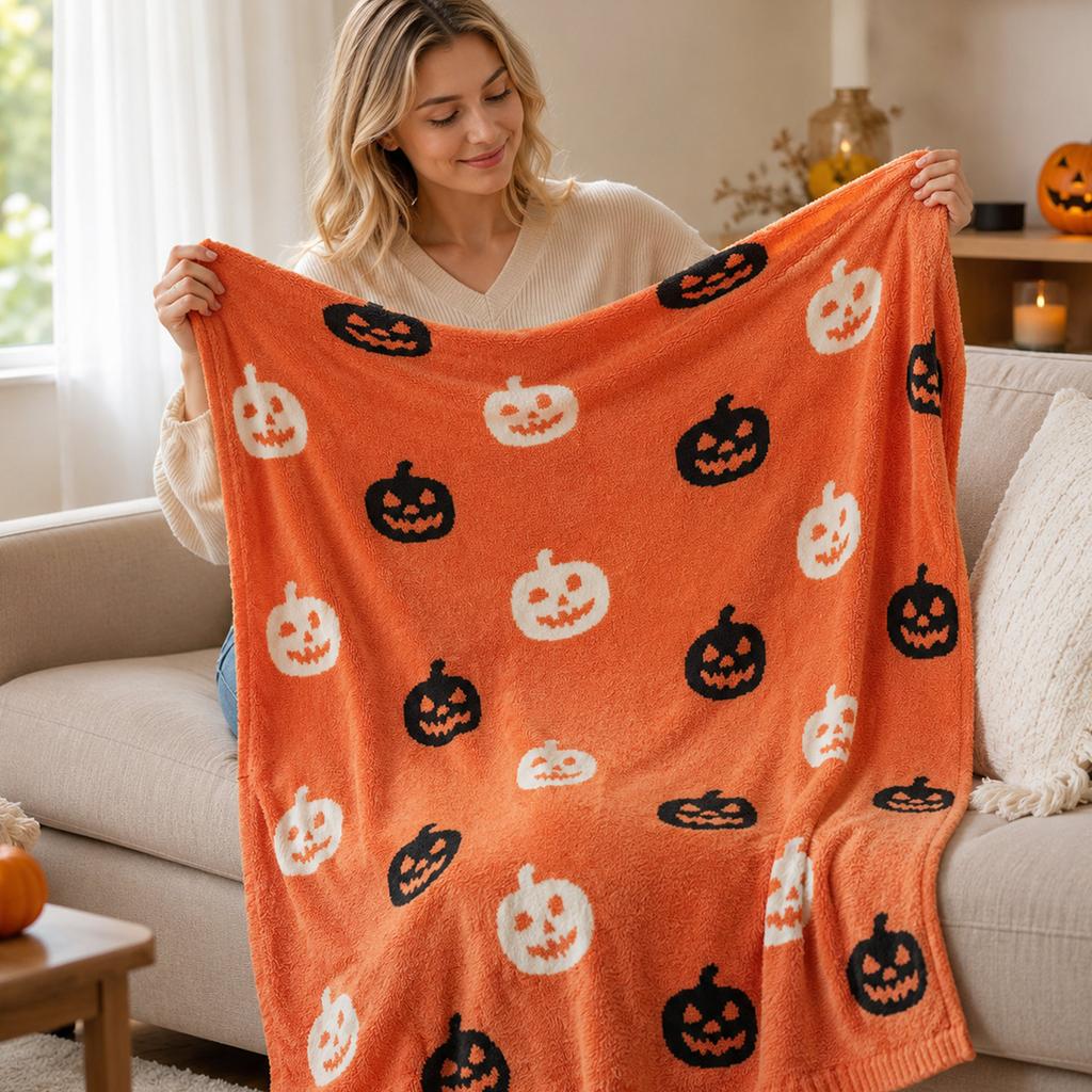 Halloween Flannel Throw Blanket - Soft Cozy Couch Blanket, 70 Cm (27.539.4 Inches)