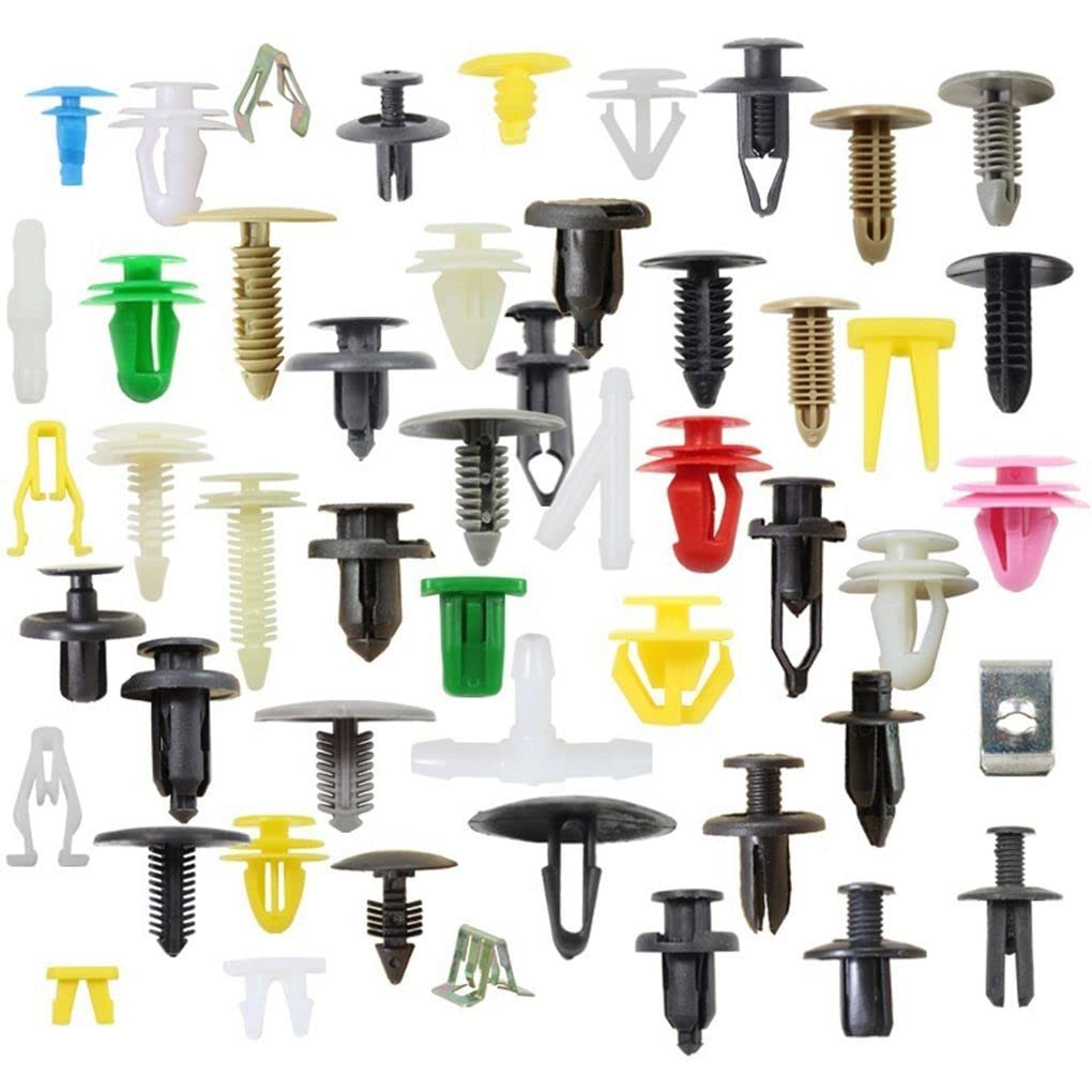Generic Color Size Random Universal Fender Retainer Clip Vehicle Rivet Door Panel Trim Splash Shield Push Pin Accessories, 200pcs