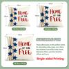 4Pcs 4Th Of July Star Hemp Rope Print Single-Sided Cushion Cover For Living Room Bedroom Car Home Decor