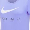 Nike Logo Letter Print Round Neck Straight Short Sleeve T-Shirt Women T-Shirts Purple DB4337-569