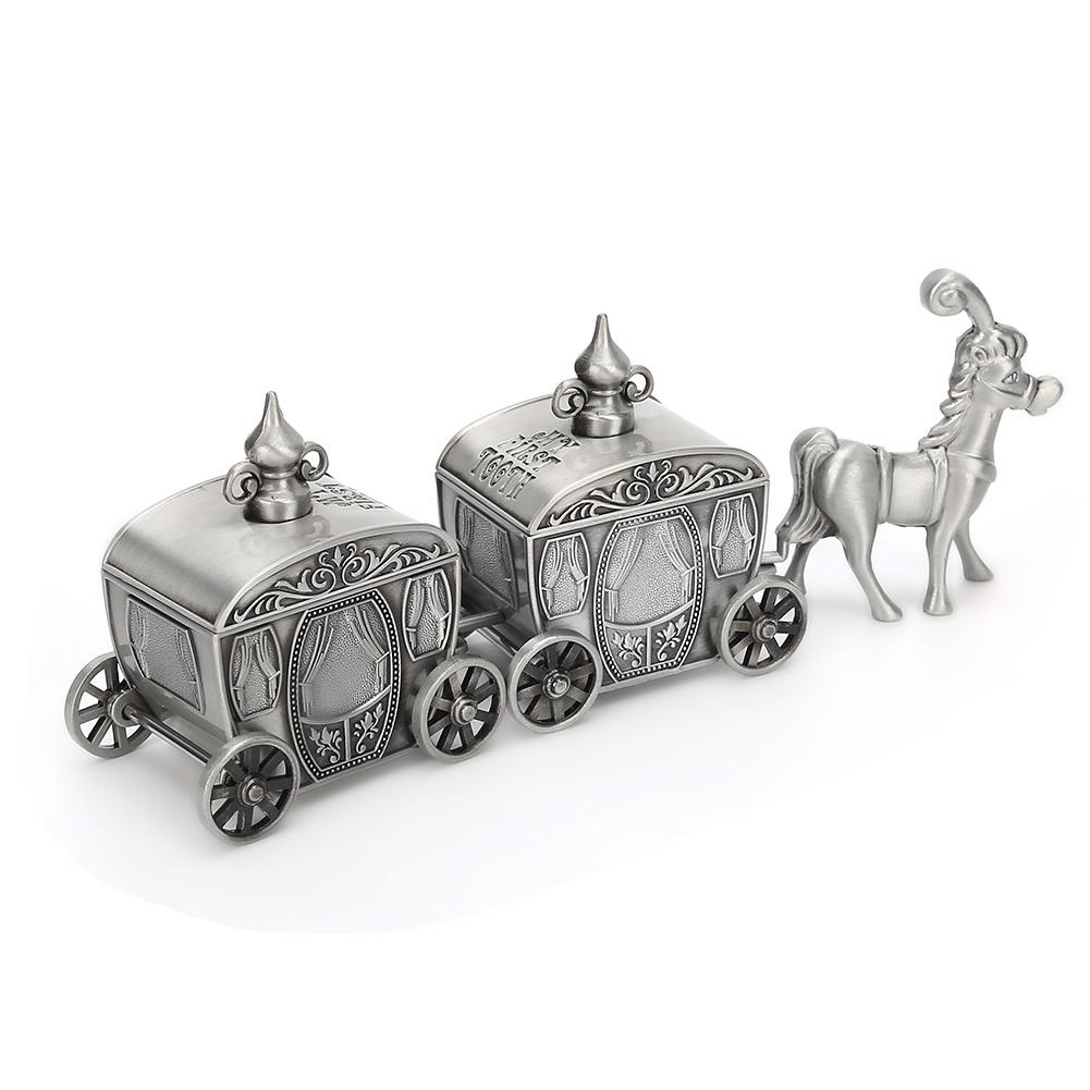 Tooth Collection Box Horse Shape Metal Storage Case Exquisite Vintage Craft Gift Ornament