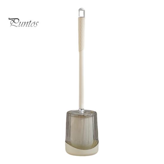 Cepillo de Inodoro con Soporte Plástico Cepillos de Inodoro de Baño Cabezal de Cepillo Fino Mango Extendido Montable en Pared Cepillo para Taza de Inodoro