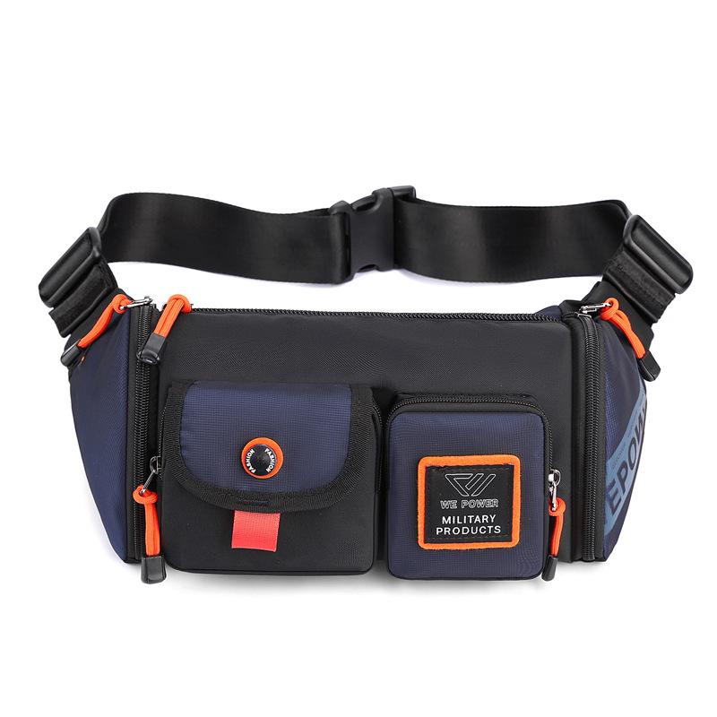 

Men s Travel Shoulder Bag Waterproof Outdoor Sports Chest Bag Multi-functional Waist Pack Portable Crossbody Sling Bag темно-синий