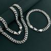 925 Sterling Silver Jewelry Fashion Trend 6mm Sideways Cuban Necklace Bracelet Set Birthday Party Anniversary Gift