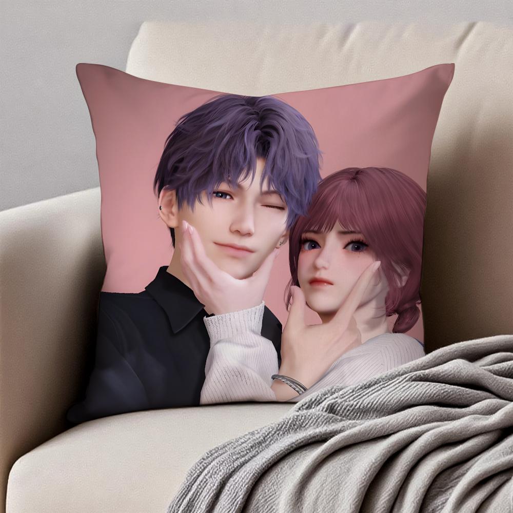 Hot Game Love And Deepspace Cushion Cover Pillowcase Antidustmite Invisible Zipper Short Plush Sofa Cushion