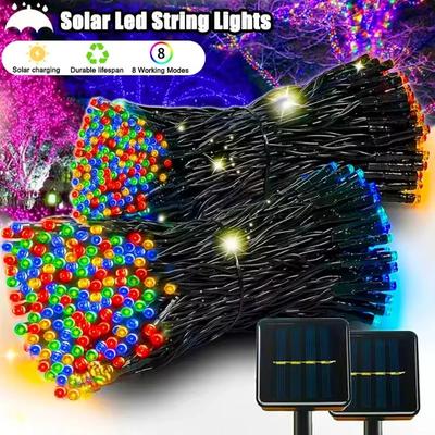 Solar LED Lichterkette 50/20 LEDs IP65 Wasserdicht 8 Modi Lichterkette für Außen Garten Weihnachtsfeier Hochzeitsdekoration