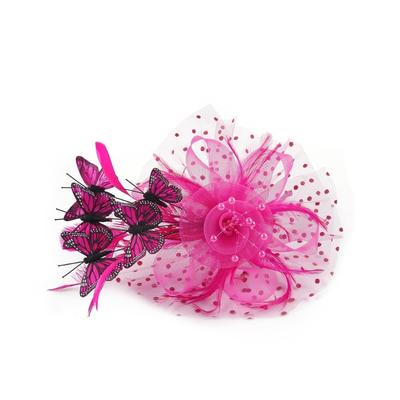 Eleganter Fascinator mit Schmetterlings-Haarspange für Braut Hochzeit Perlenimitat Verzierter Kopfschmuck Mode Haar-Dekorationen