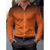 Herren Freizeit Langarm Hemd mit Knöpfen - Farbverlauf Blau zu Grau Print, Polyester, Maschinenwaschbar, Klassischer Kragen, Bequeme Passform