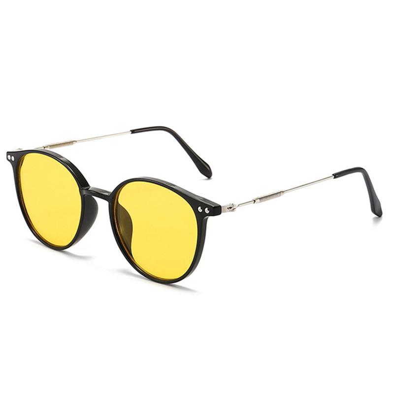 Classic Retro Round-Frame Sunglasses, High-Definition, Sun Protection & UV Resistant, For Daily Streetwear 559