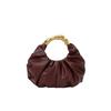 Fashi Borse da Donna Arricciate Manico in Metallo di Lusso Borse a Mano Lusso Morbido PU Pelle Piccola Borsa Tote Elegante Borsa a Pochette da Festa 2026