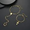 2 Piece One Piece Cross Portrait Bracelet Set Fashion Jewelry Women Trendy Shiny Daily Party Accessory Decorative Gift Idea
