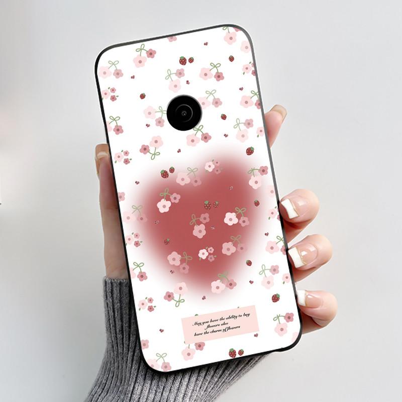 Θήκη Κινητού με Σχέδιο Για Nokia 110 4G 2023 Fundas Coque Μαύρο Κάλυμμα από Μαλακή Σιλικόνη Χαριτωμένο Κάλυμμα με Σχέδιο Λουλουδιών Καρτούν Capa