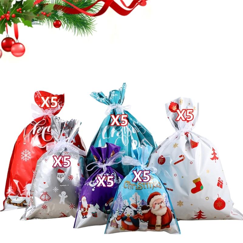 30Pcs Holiday Gift Bag Mix Of Premium Plastic Closure Secure Storage Christmas Birthday New Year Party Supplies