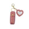 Compact Leather Lipstick Organizer Keychain: Elegant Mini Bag Pendant Accessory