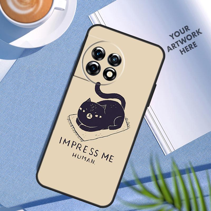 Black Cat Face Kitty Case For OnePlus Nord CE 5 2 3 4 Lite N20 N30 OnePlus 15 13 12 11 9 10 Pro 13R 10T 13T Cover