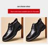 Genuine Leather Men's High-Top Winter Shoes - Warm Cowhide with Thick Velvet Lining