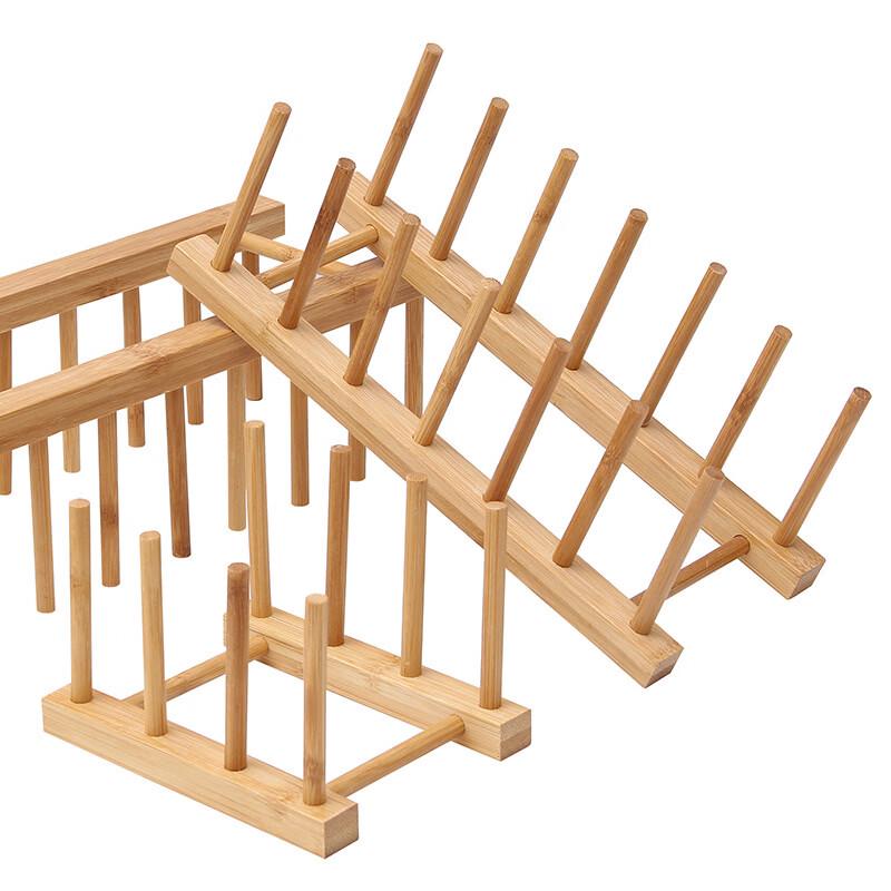 Bamboo Dish Drying Rack with Cup Holder