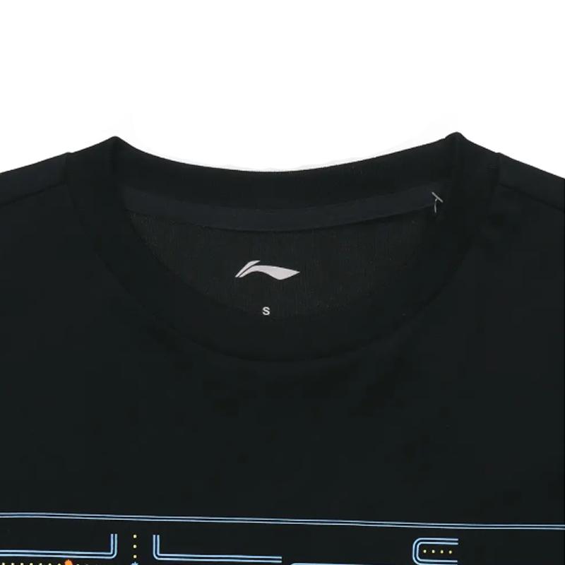 Li Ning Logo Cartoon Pattern Printed Fashion Trendy Versatile Round Neck Pullover Short Sleeve T-Shirt Casual Sports Set AHSUA23-2+YKSV147-2