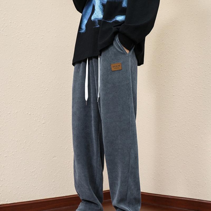 Повседневные брюки мужские прямые драпирующиеся удобные мужские брюки свободные и универсальные брюки хай-стрит зауженные. M