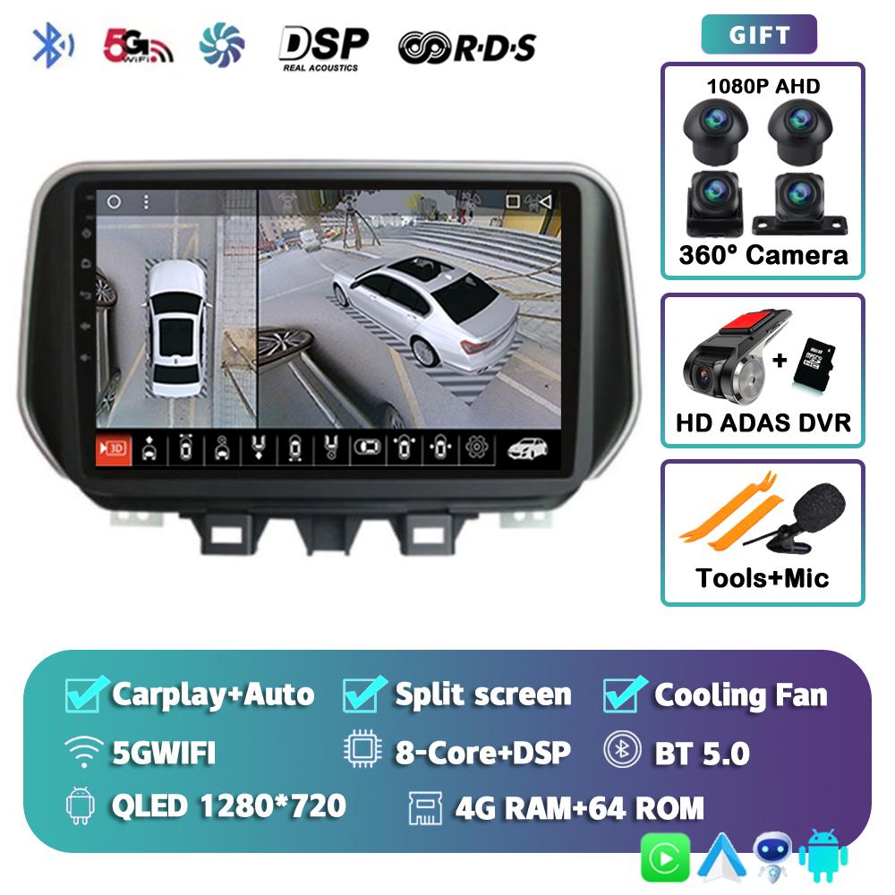 Android 14 Carplay Auto 4G+WIFI Car Radio For Hyundai Tucson IX35 2018 2019 2020 Multimedia Video Player Navigation GPS Stereo