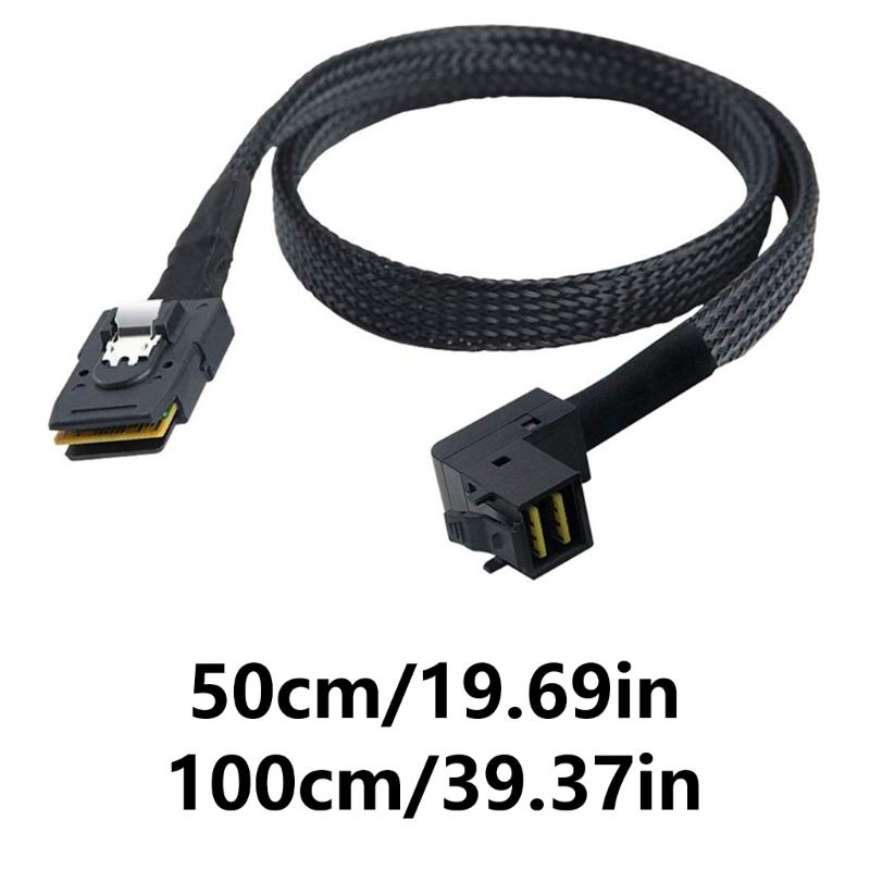 Coaxials SFF 8087 to 90 Degree MiniSAS 8643 Internal Connectors Cable for Universal Use in Servers and Hard Drives