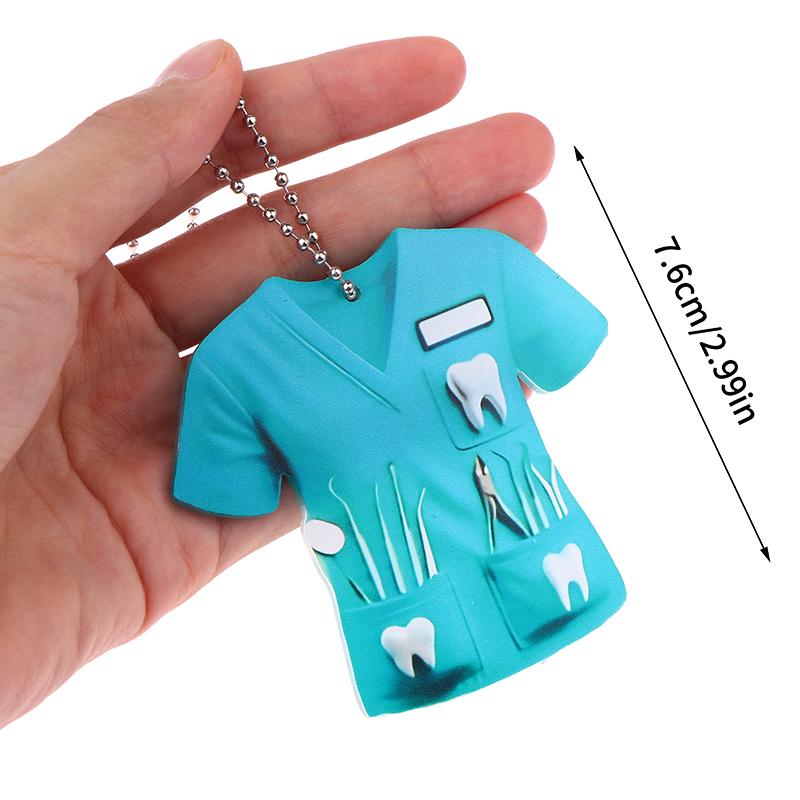 Chic Dentist Costume Pendant Keychain,Doctor Themed 2D Flat Acrylic Ornament Charm,Hanging Decoration For Car,Bags,Festive,Gift