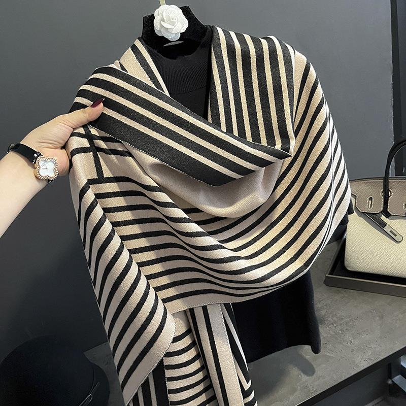 New Style Imitation Cashmere Scarf for Women Winter Korean Version Versatile Thickened Double Sided Student Windproof Scarf Air Conditioning Shawl