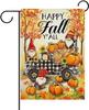 Dyrenson Happy Fall Y'all Plaid Truck Decorative Garden Ag, Autumn Harvest Gnome Pumpkin Maple Tree Yard Outside Home LLE UUN