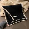 Warmer Winter Klassisch Elegant Vielseitig Einfarbig Beige Verdickter Schal Warm Kältefest Nackenwärmer Schal