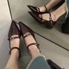 2024 Autumn Pointed Toe Women Shoes Elegant Ladies Flat Heels Mary Jane Footwear Casual Loafers Shallow Ballerinas Retro Shoes