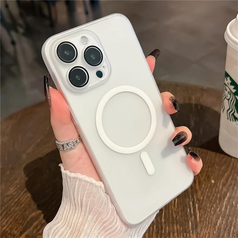 Ultra Thin Matte For Magsafe Magnetic Wireless Charge Case For iPhone 15 14 13 12 11 Pro Max 15 Plus Translucent Hard PC Cover
